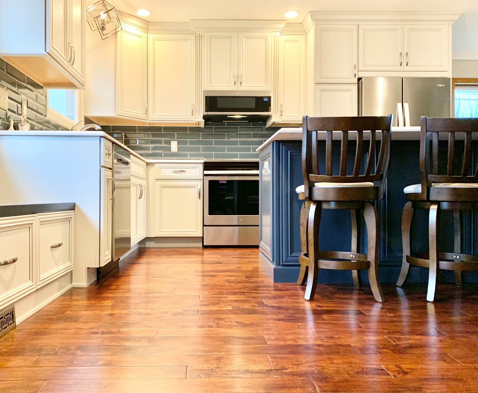 blue cabinets